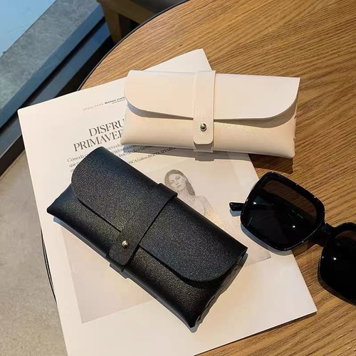 Myopia glasses case retro literary simple glasses bag soft leather ins girl portable sunglasses bag storage bag anti-pressure