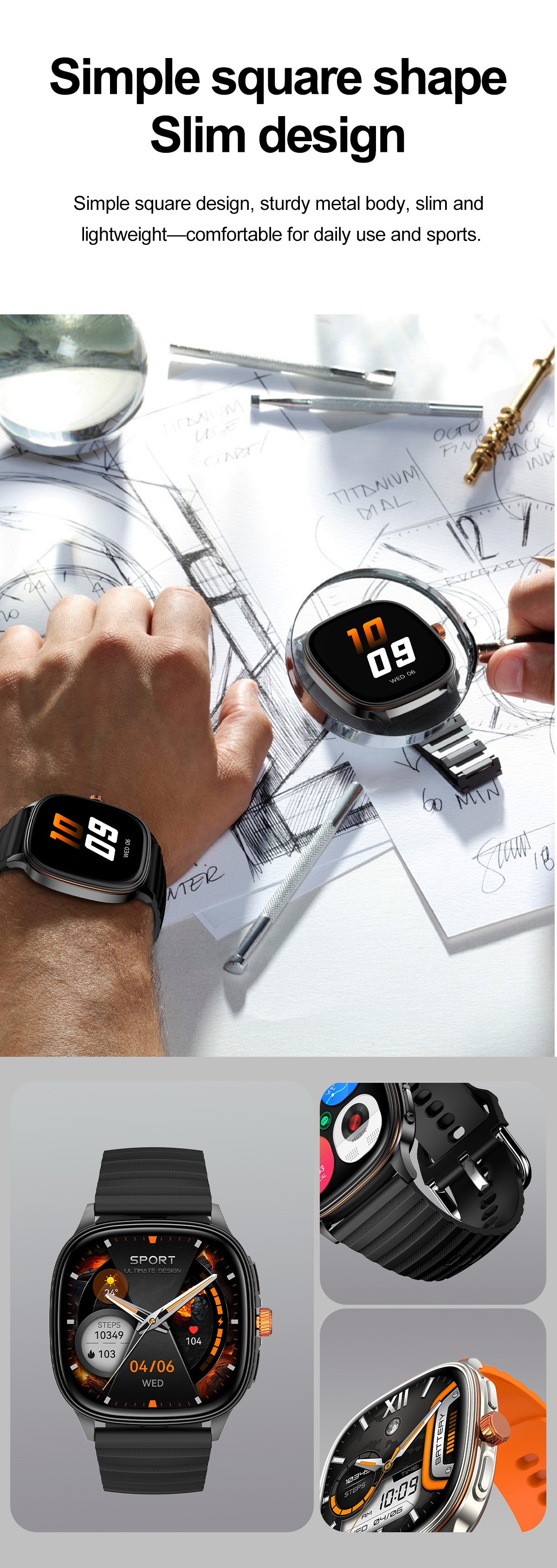 Smartwatch Mit Bluetooth Telefonie Sprachassistent Fitness Tracker_voghion.com