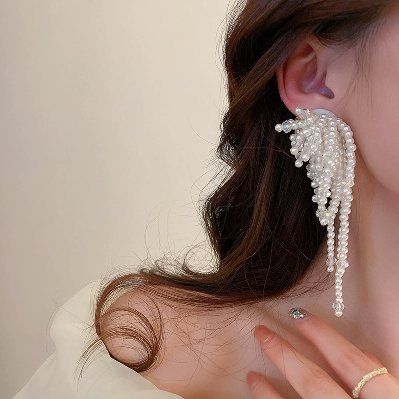 Серьги Baoyu bow & flower коллекция, французский лёгко-люкс стиль с жемчужной отделкой