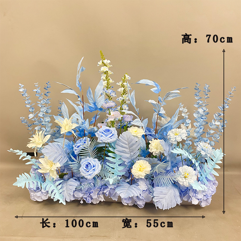 新款婚庆装饰地排花婚礼花艺T台路引花花酒店迎宾排花艺|undefined