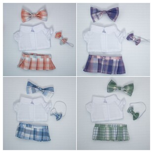 10cm doll clothes 20cm Doll Doll cotton doll JK skirt uniform school uniform college style pleated skirt set cheap