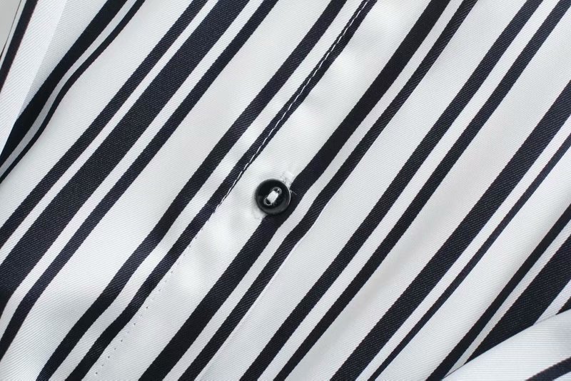 spring striped shirt long sleeve dress  NSAM36314