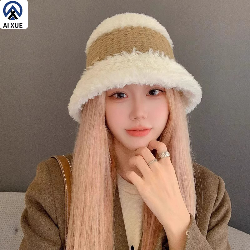 バケットハット もこもこ二色切替バケットハット