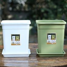 花盆方盆塑料直边方形控根四方口花盆加厚树脂月季铁线莲专用盆