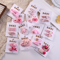 新款韓版秋冬粉色系動物BB夾女童親子款側邊夾劉海對裝夾