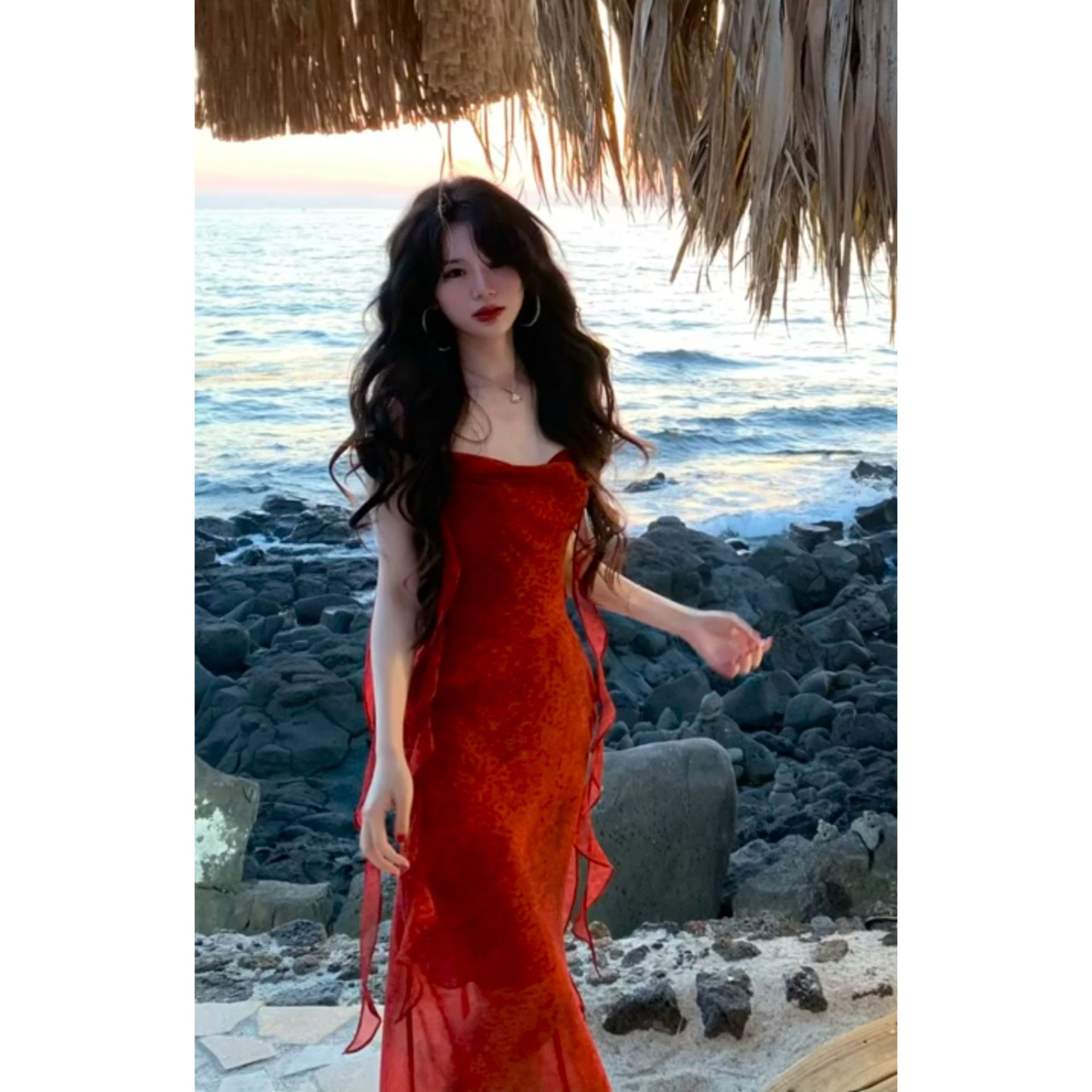 Red summer dress