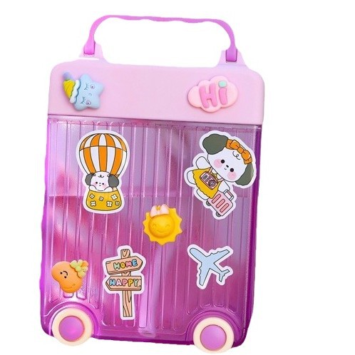 Maleta creativa de verano PC plástico para niños tazas de agua de paja fabricantes personalizados estudiantes de alto valor facial regalo taza publicitaria