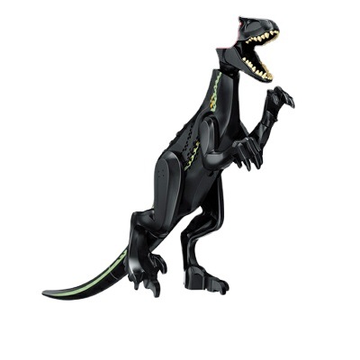 网红新款将牌侏罗纪黑色混种迅猛龙儿童益智拼装积木恐龙玩具礼物