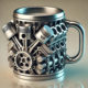 Cross-border New V Engines Stainless Steel Cup Mechanical Engine Engine Mug