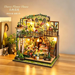 弘达亚马逊木制diy小屋手工拼装建筑模型屋摆件微缩模型景观玩具