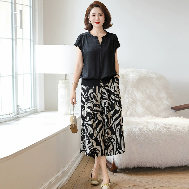 2025 новая мама среднего возраста летняя куртка из двух частей модная иностранная женская одежда среднего возраста тонкая и дикая двойка