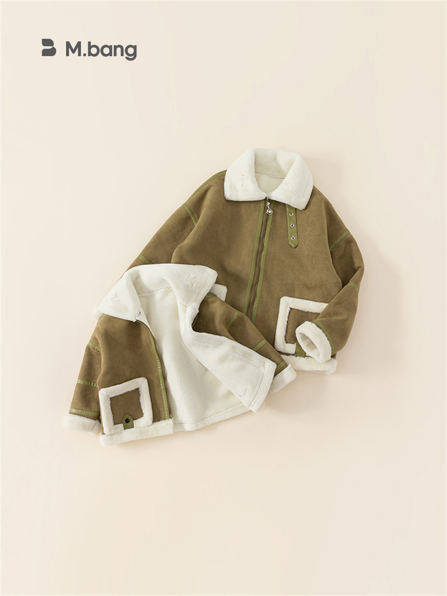 Babycity2023 invierno casual chaqueta de gamuza para niños y niñas entre padres e hijos chaqueta para niños DY82188