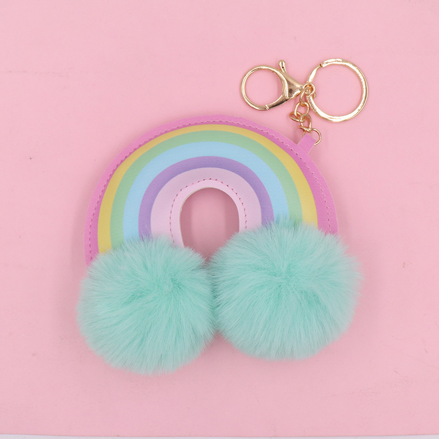 Modern Style Artistic Color Block Pu Leather Imitate Rex Rabbit Fur Alloy Women's Keychain display picture 7