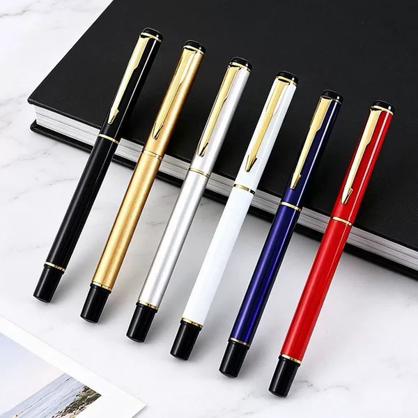 Hot-Selling Metal Hotel Gift Advertising Pens with Logo Printing, New Business Style, Wholesale Conference Gel Pens