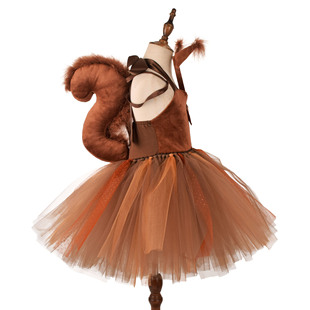 Squirrel Children's Dress Animal Dress up Costume Children's Day Performance Costume Cosplay Cross-Border Amazon