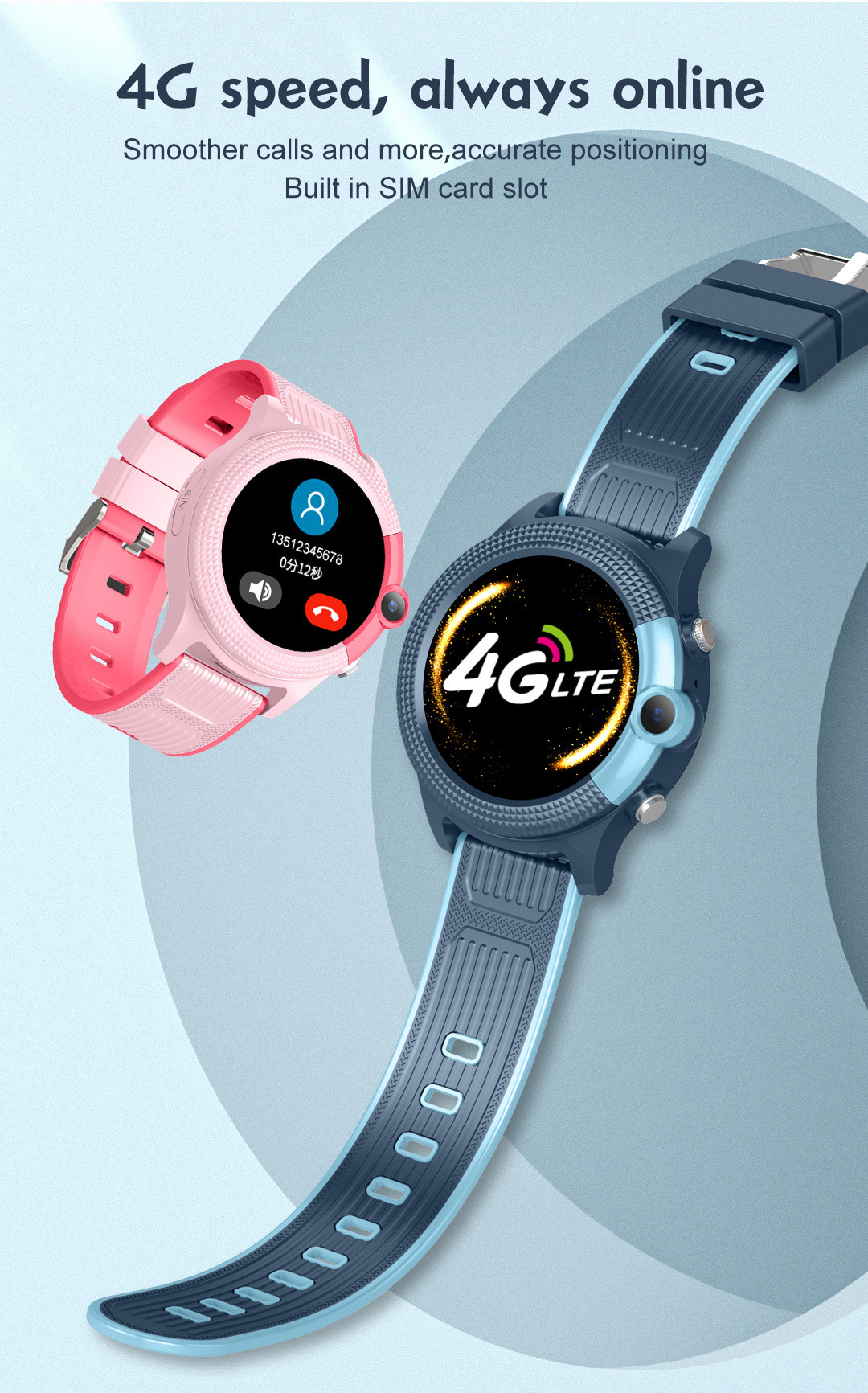 yuvarlak disk D36 çocuk telefonu akıllı saat 4G video GPS kamera su geçirmez yabancı dil çoklu dil_voghion.com