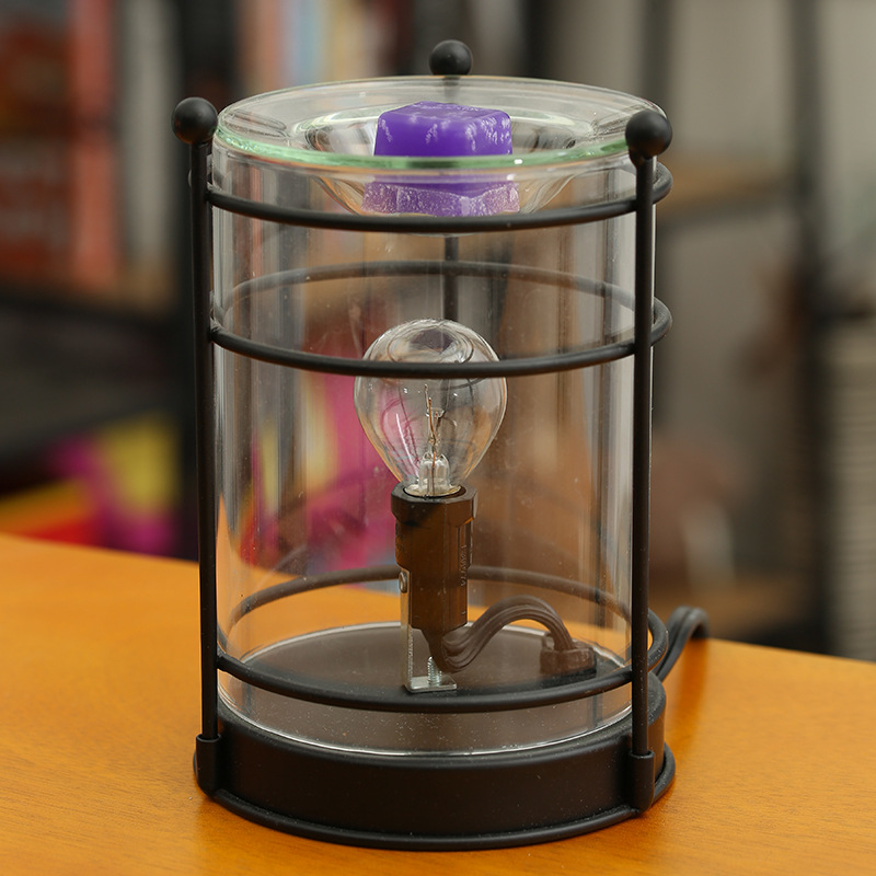 香薰融蠟燈 鐵藝家居臥室無明火精油燈咖啡廳奶茶店裝飾擺件LED燈