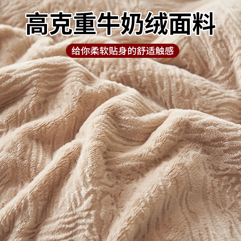 Leche de peluche de cuatro piezas set2025 nuevo invierno coral edredón cubierta de invierno más peluche de invierno grueso clase A 4 tres