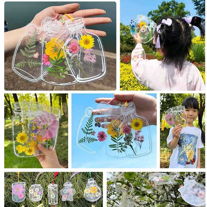Primavera en la botella Libro de colección de la infancia Marcador de flores secas Hoja de arce Sensación avanzada Paquete de material de bricolaje hecho a mano Pegatinas