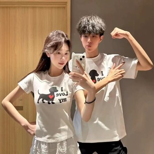Summer Pure Cotton Short-Sleeved T-Shirt Couple Wear Lazy Style Loose Niche Design Tops for Men and Women Student Trendy Class Uniforms