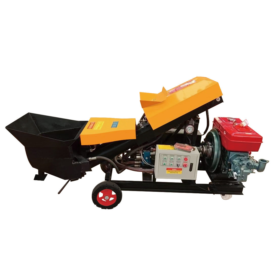 Single-cylinder diesel horizontal inclined concrete pump secondary…