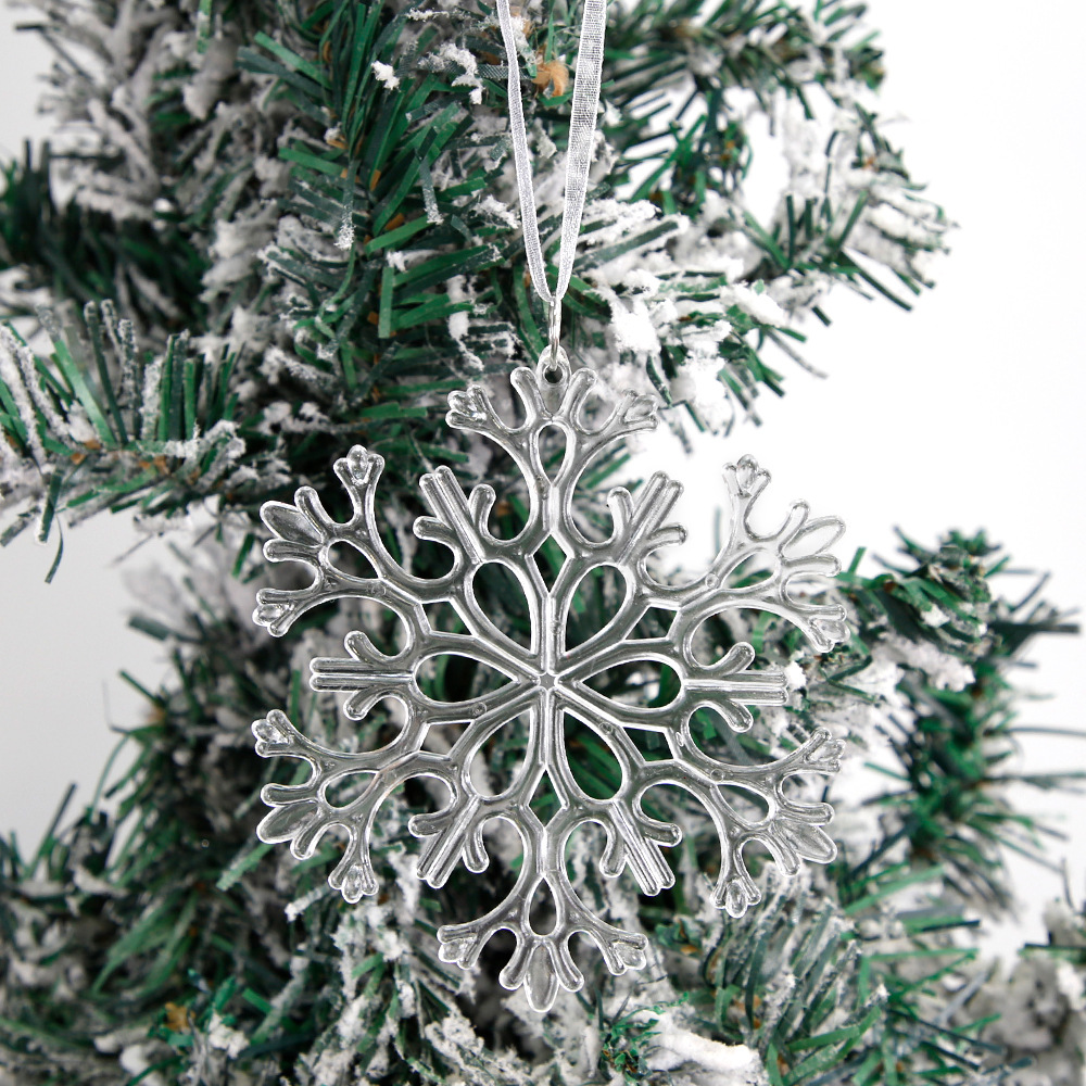 Adorno Navideño Transparente de Reno, Decoración para Árbol de Navidad, Copo de Nieve Tridimensional Colgante, Decoración Creativa de Plástico en Espiral