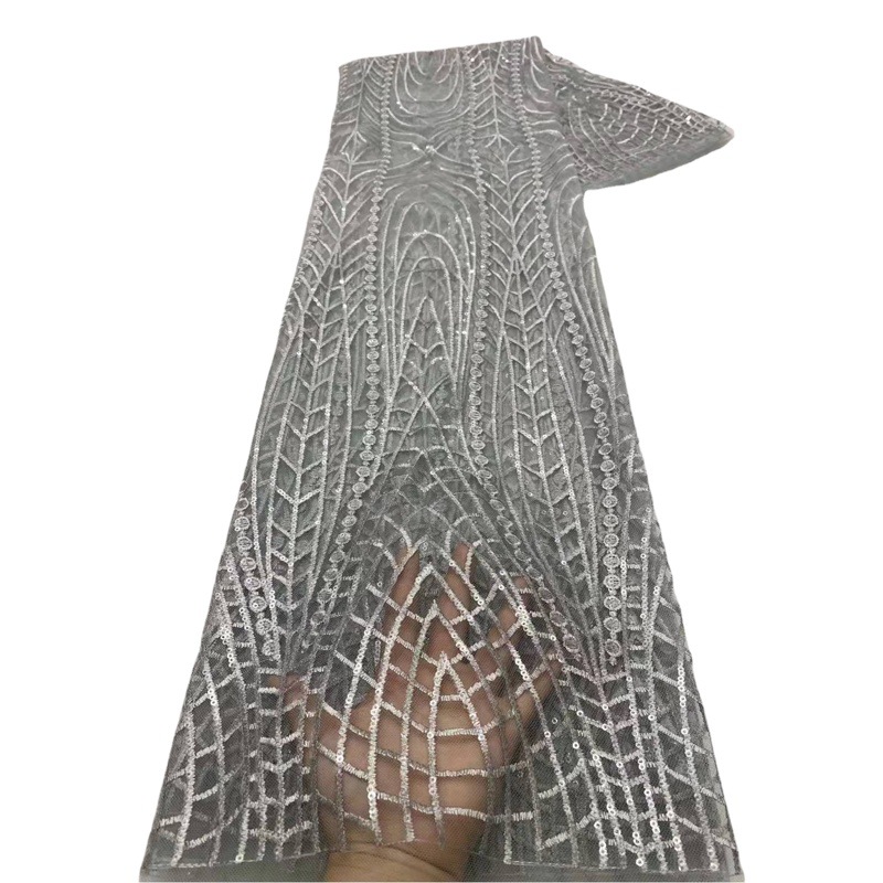 Clásico de alta gama popular de lentejuelas bordado de malla de perlas bordado exquisito vestido de flores vestido de novia de tela JX1746