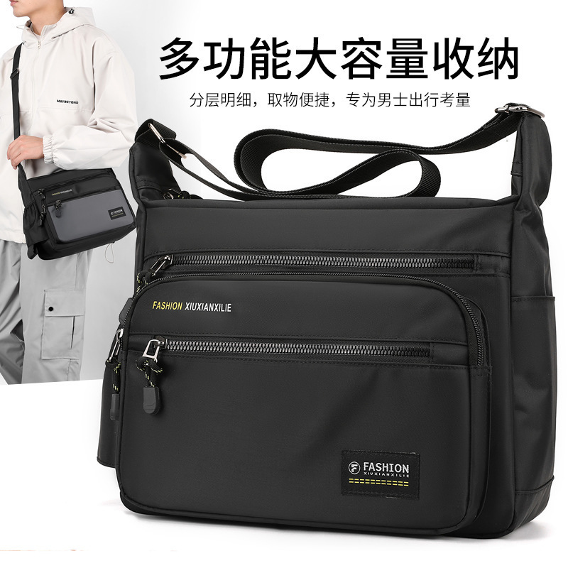 Large-Capacity Men's Crossbody Bag, Business Travel Shoulder Bag, Casual Trendy Men's Bag, Fashionable Multi-Functional Waterproof Backpack Large-Capacity Men's Crossbody Bag, Business Travel Shoulder Bag, Casual Trendy Men's Bag, Fashionable Multi-Functional Waterproof Backpack