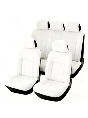 Car Double Seat Cover Without: Universal seat cover - white-5-seater-general