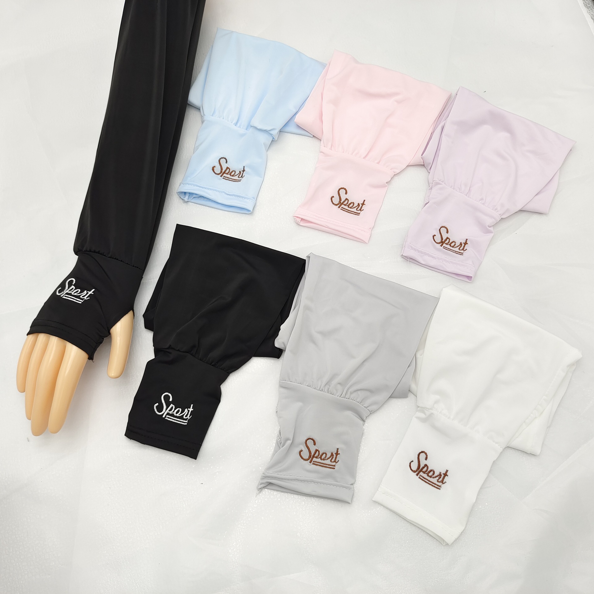 韓版防紫外線印花冰絲防曬袖套女夏季寬鬆燈籠袖露指開車騎行冰袖