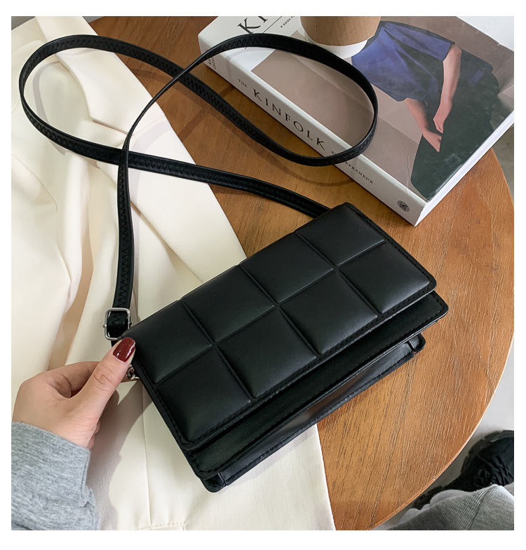 Women's Small Pu Leather Solid Color Fashion Square Flip Cover Crossbody Bag display picture 20