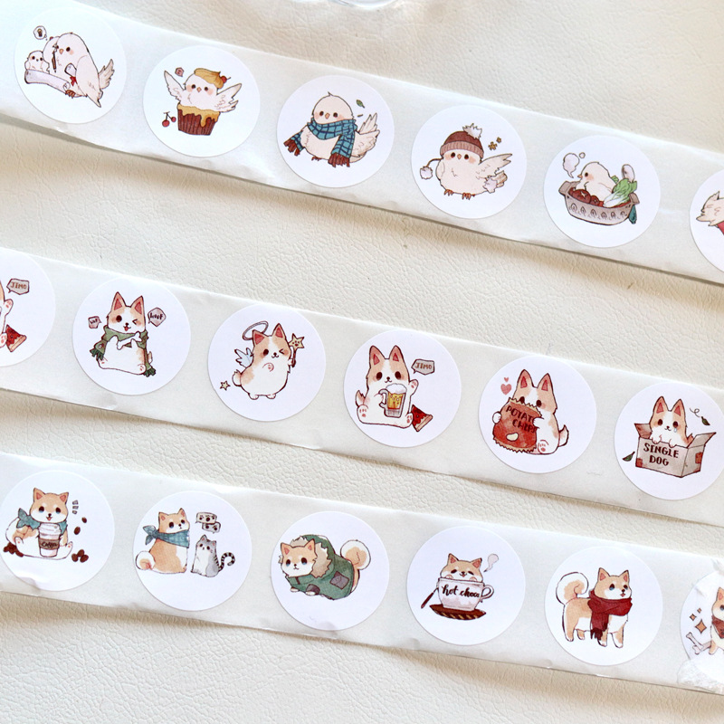 ceenie卷卷贴装饰手账封口贴卡通高颜值胶带可爱萌宠小动物贴纸