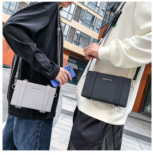 Shoulder bag for men and women new fashion box bag small square bag trendy brand crossbody bag commuter small shoulder bag for men