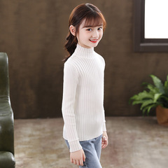 Girls' Stand-Neck Solid-Color Knit Sweater | Autumn/Winter Korean-Style Long-Sleeve Base Layer Wool Sweater – New Arrival