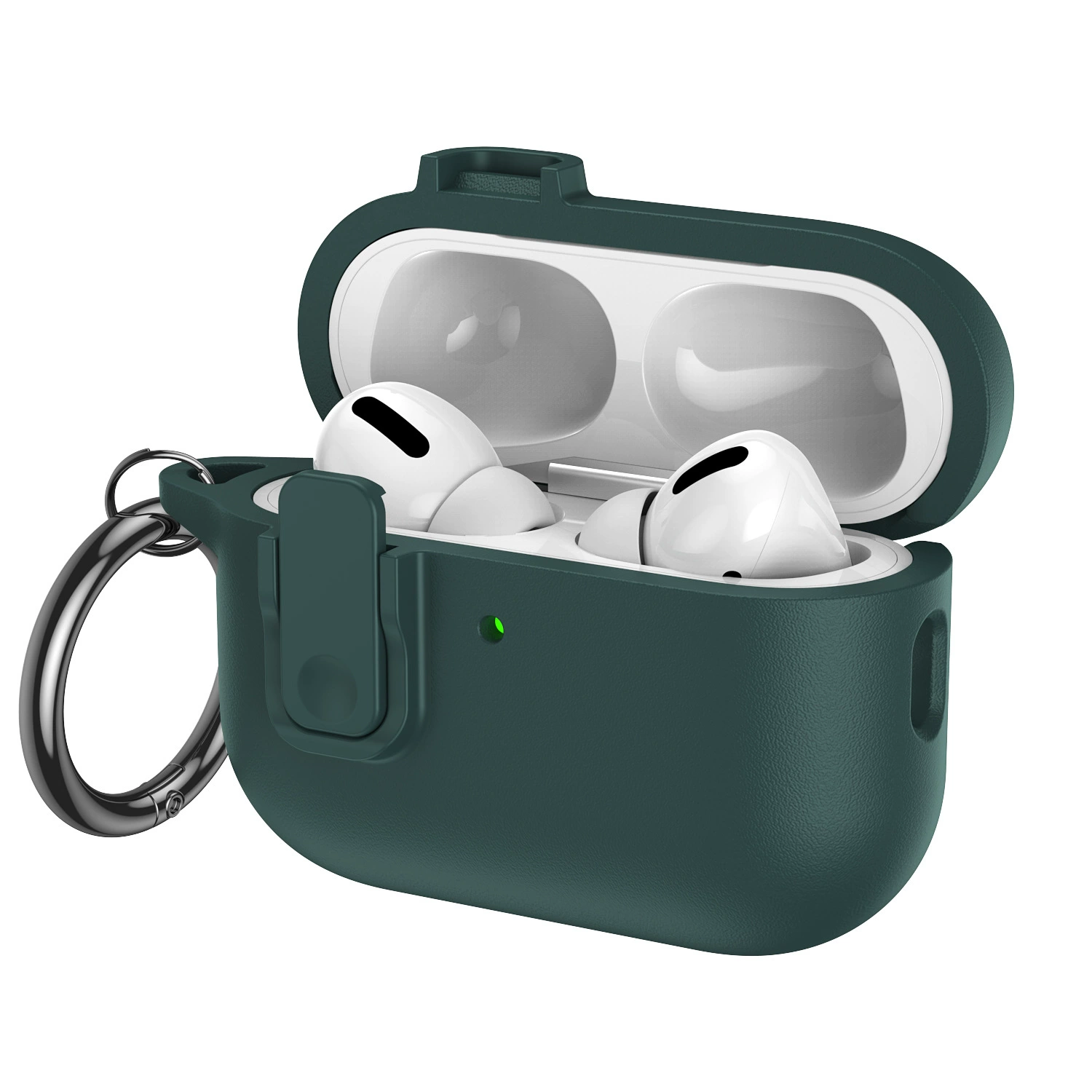 适用Airpodspro3保护套二代皮纹按键锁扣Airpods4全包防摔保护壳