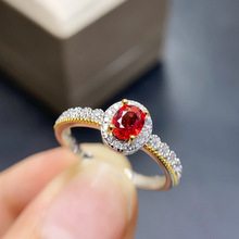 �r���p����Ȼ�tɫ�{��ʯ��ָ 4*5mm  ����� 925�y��ڏS����