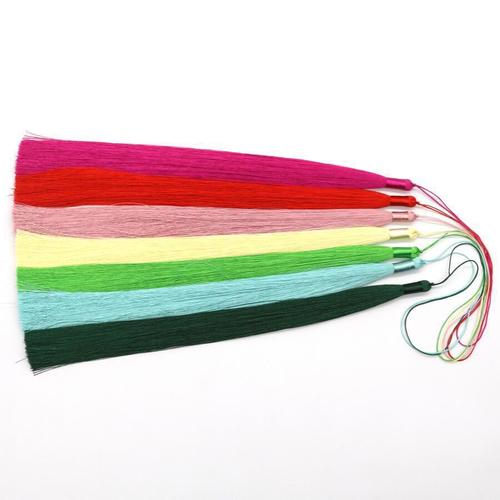 New DIY 30cm polyester tassels, vertical anti-wrinkle Chinese knot tassels, all colors, large discounts