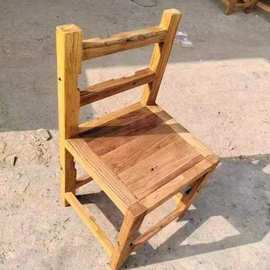 厂家批发老榆木板凳家用简易实木靠背喝茶椅实木做旧餐椅换鞋凳