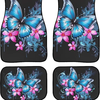 Retro Flower Crystal Velvet – Avtomobil döşəmə paspasları
