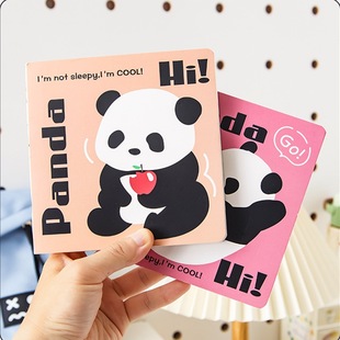 Square Notebook, Hand Ledger, Cute Cartoon Panda Diary, Bookmark Stickers, High-Looking Notepad Wholesale