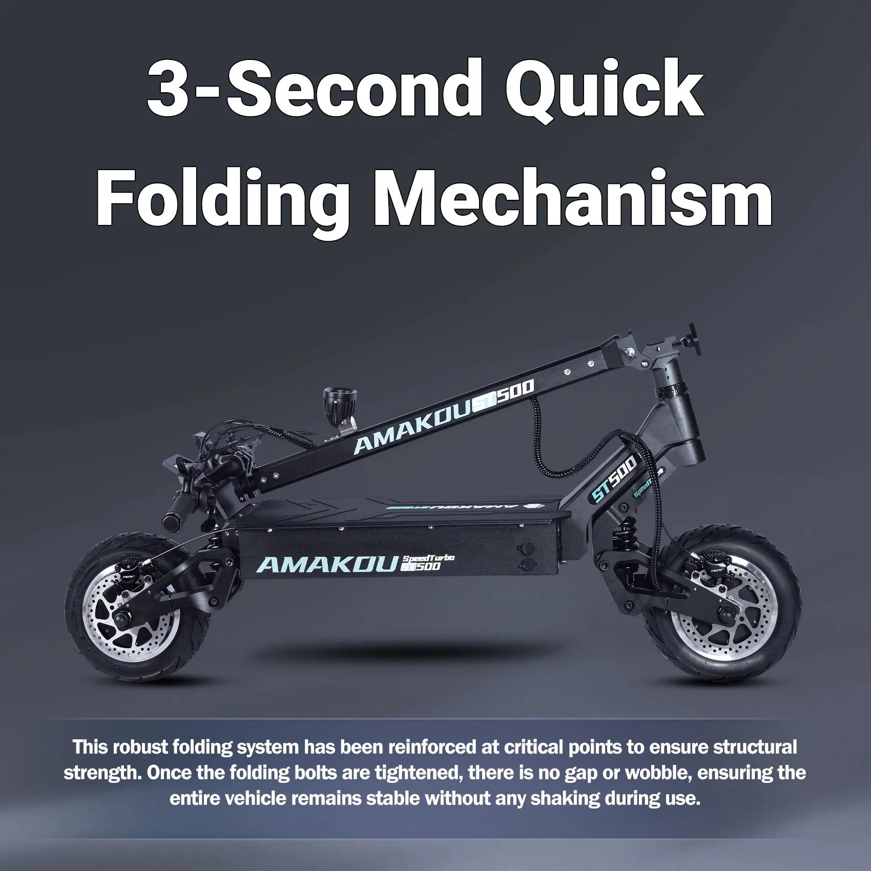 Retuol 11-Inch Two-Wheel Dual-Drive High-Speed Off-Road Electric Scooter Foldable Portable One-Piece Riding Accessory