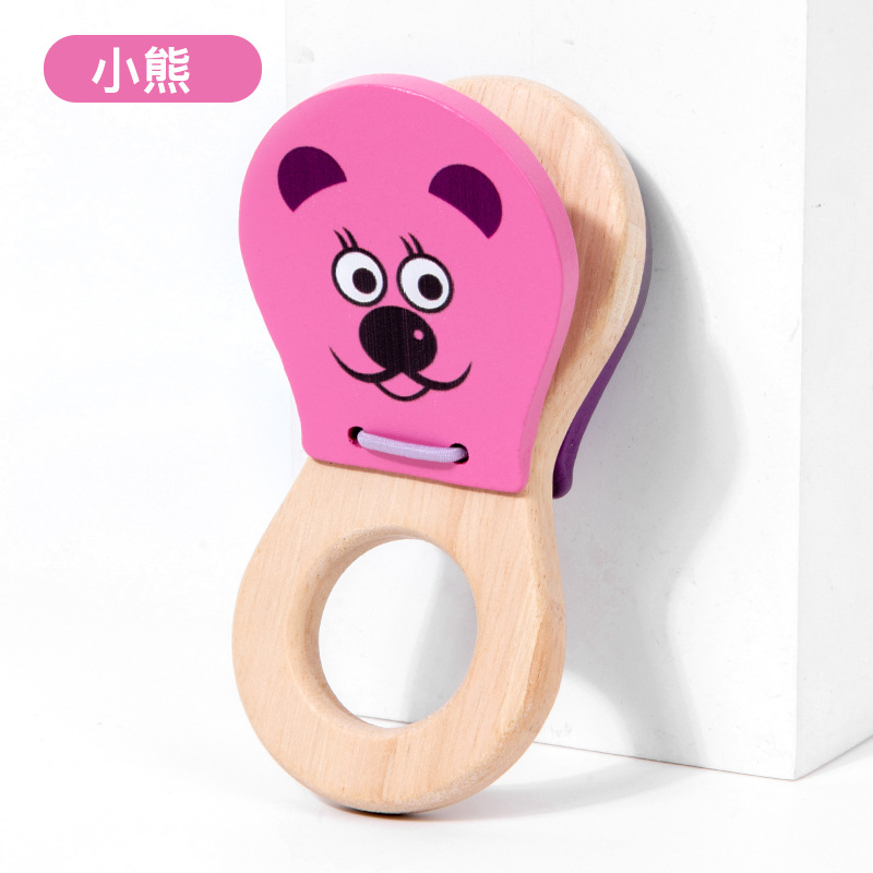 Madera Monthi bebés educación temprana tranquilizar campana de la cama Orf campana de la mano bebé agarrar campana campana instrumento musical juguete