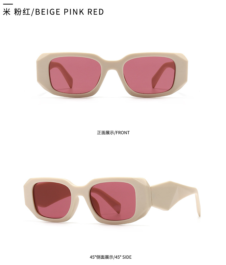 New Style Modern Solid Color Retro Square Frame Narrow Sunglasses display picture 2