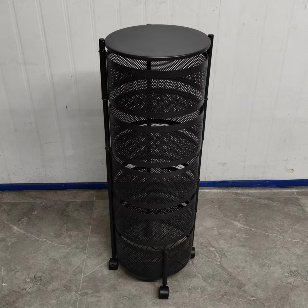 Estante de almacenamiento de marcos redondos rotativos Cesta de cocina - Estante de almacenamiento de marcos redondos rotativos antiguos diseño de ahorro de espacio