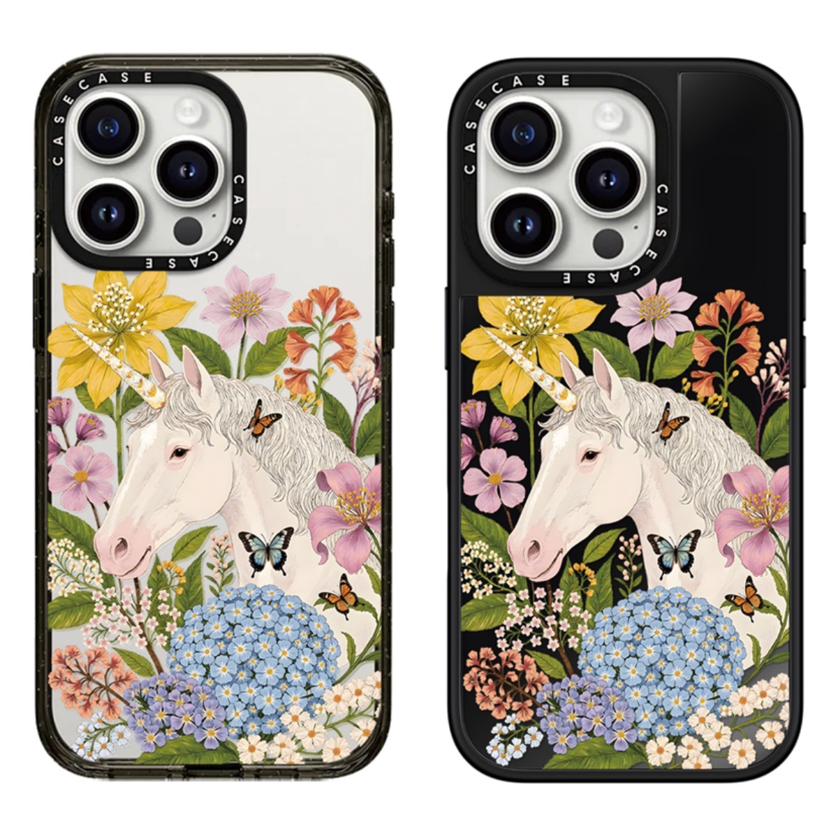 C家联名潮牌花卉独角兽白马适用iphone17手机壳16promax苹果15pro