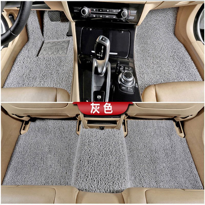 (2개) 자동차 발 매트 자동차 발 매트 유니버설 실크 링 청소하기 쉬운 자동차 발 매트 카펫 유형 절단 가능한 사계절