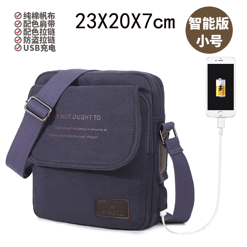 Bolso de lona para hombre, bolso de hombro, bolso de lona informal de estilo coreano para hombre, bolso cruzado de negocios, bolso cruzado pequeño, mochila, informal urbano