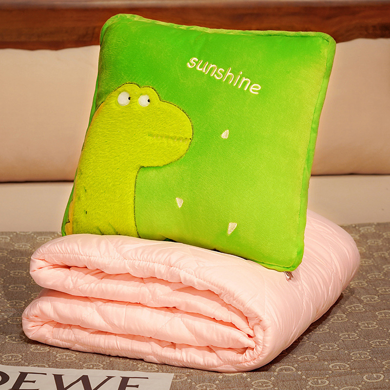 Almohada edredón de doble uso engrosada manta siesta de oficina almohada dos-en-uno plegable coche almohada lindo