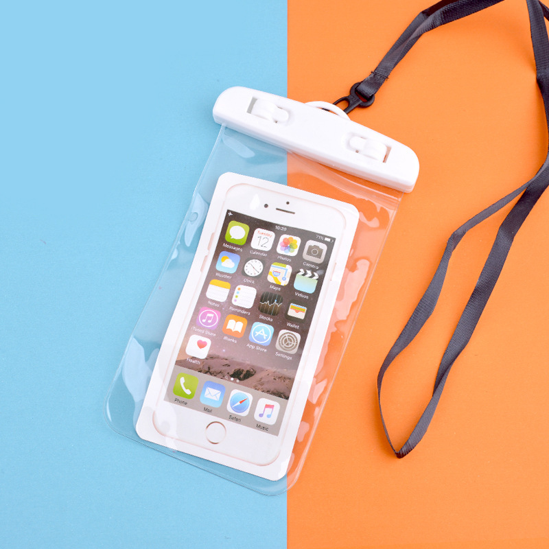 Bolsa de aire a prueba de agua de tres plegadas para teléfonos móviles bolsas de aire de natación bolsas de agua caliente cubierta de sello cubierta de buceo pantalla táctil rafting take-out al por mayor
