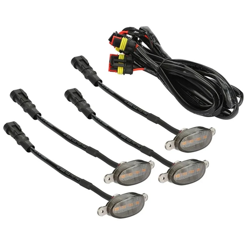 Car Grille 4-Light Led Small Yellow Light Raptor Grille Modified Led Decorative Light Pickup Anti-Fog Light Warning Light